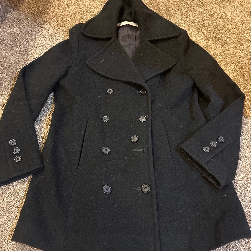 Larry Levine Black Wool Coat - Size 4